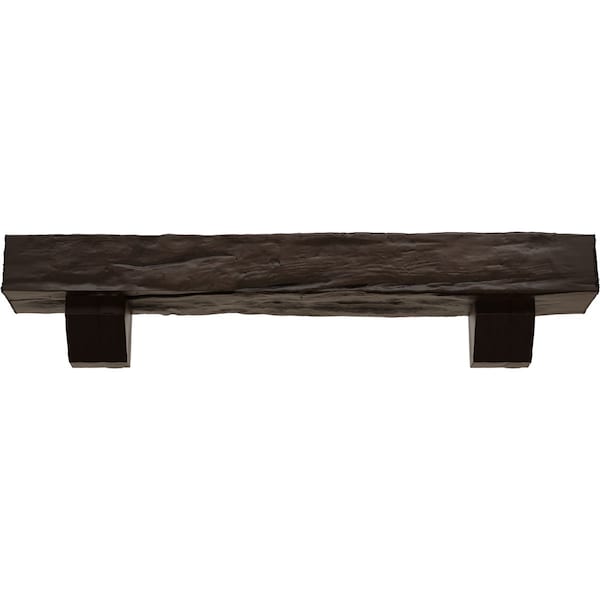 Kit W/ Ashford Corbels, NaturaL Mahogany, 4H X 4D X 48W Riverwood Faux Wood Fireplace ManteL